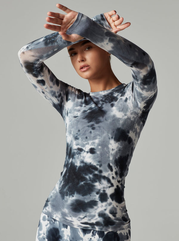 blanc noir Magnetic Top LS Grey Tie Dye Grey Tie-Dye
