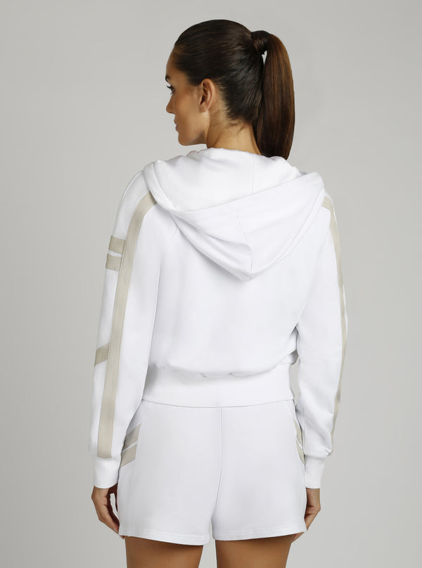 Blanc Noir Maitri Hoodie Gold Trims Optic White / Pumice Stone