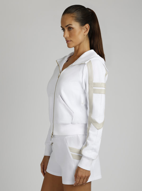 Blanc Noir Maitri Hoodie Gold Trims Optic White / Pumice Stone