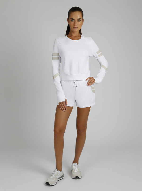Blanc Noir Maitri Sweatshirt Gold Trims Optic White / Pumice Stone