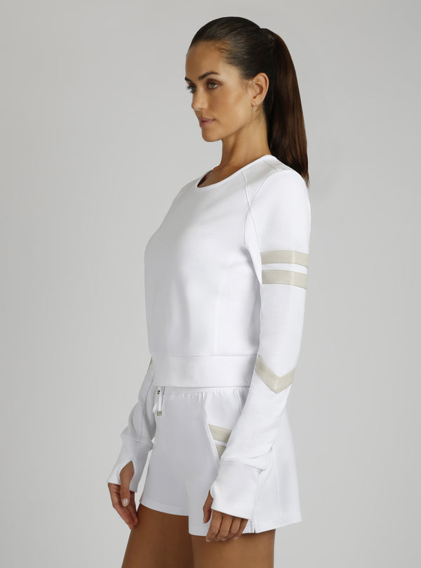 Blanc Noir Maitri Sweatshirt Gold Trims Optic White / Pumice Stone