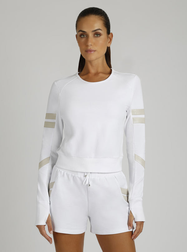 blanc noir Maitri Sweatshirt Gold Trims Optic White / Pumice Stone