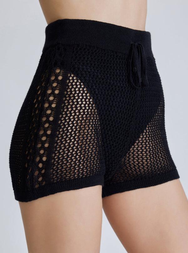 Blanc Noir Margo Crochet Short - Black -FINAL SALE Black
