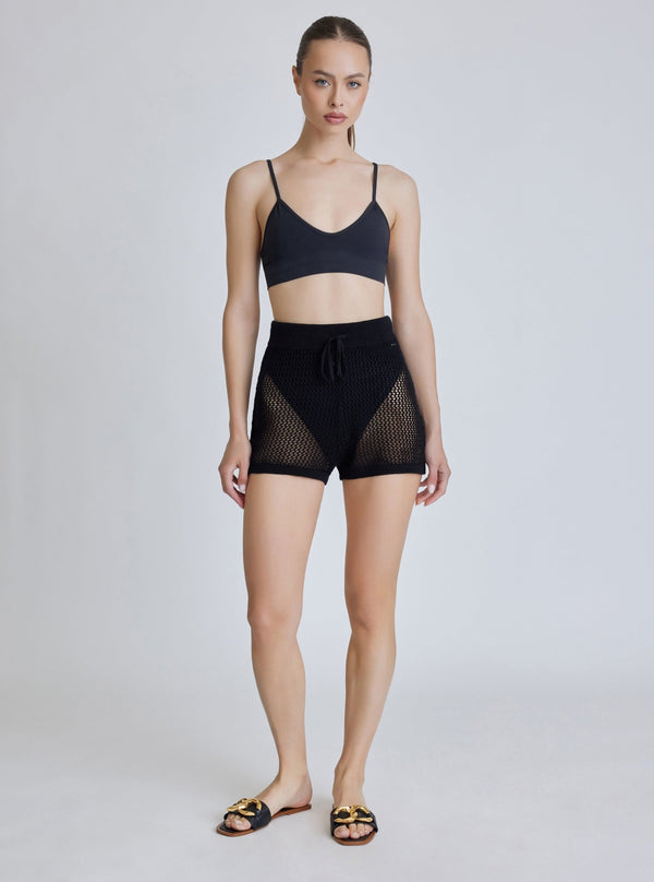 blanc noir Margo Crochet Short - Black -FINAL SALE Black