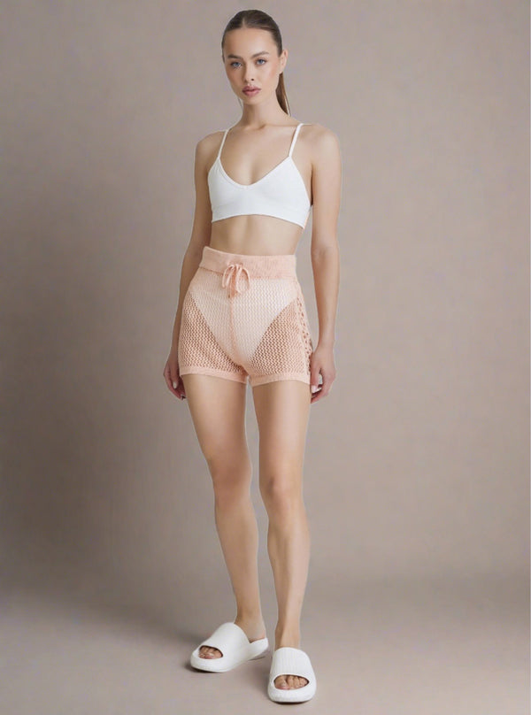 blanc noir Margot Crochet Short - Almost Apricot - FINAL SALE Almost Apricot