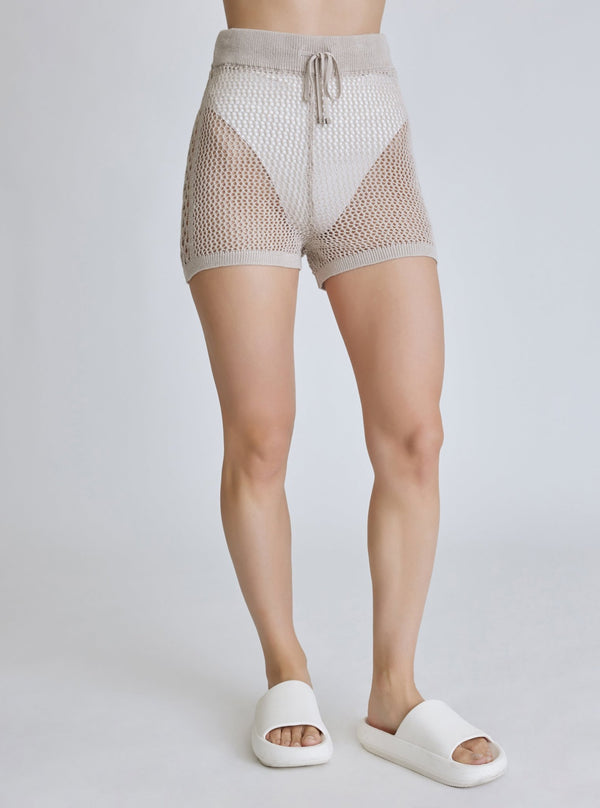 Blanc Noir Margot Crochet Short - Pumice - FINAL SALE Pumice Stone