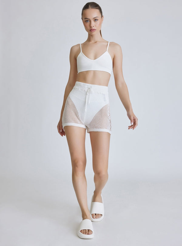 Blanc Noir Margot Crochet Short - White - FINAL SALE WHITE