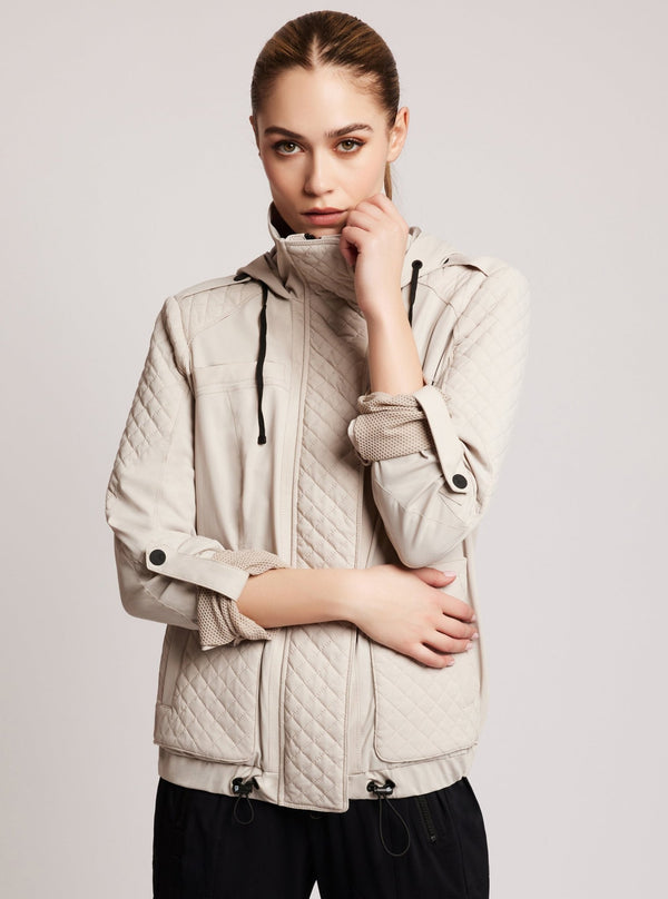 Blanc Noir Mastermind Quilted Bomber- FINAL SALE Clay