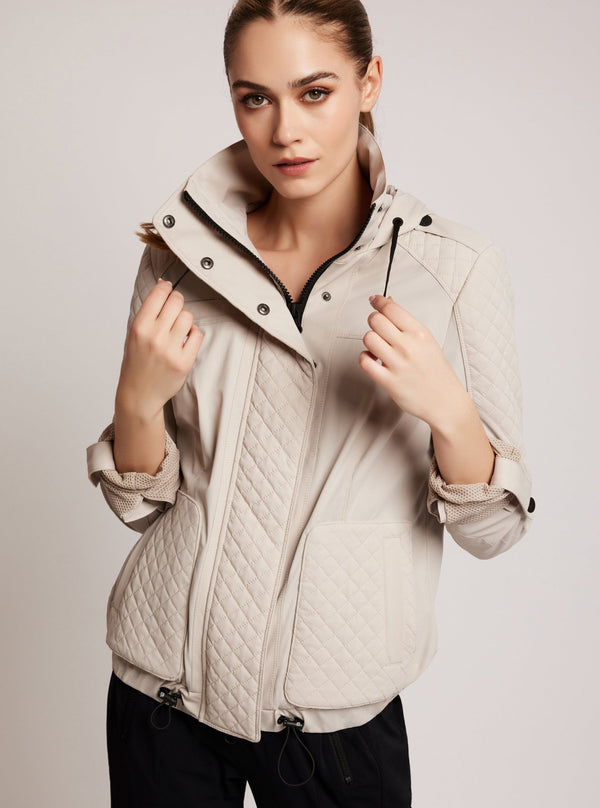 Blanc Noir Mastermind Quilted Bomber- FINAL SALE Clay