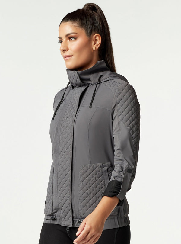 Blanc Noir Mastermind Quilted Bomber - FINAL SALE FORGED IRON