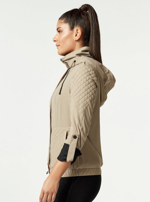 Blanc Noir Mastermind Quilted Bomber FINAL SALE GREIGE