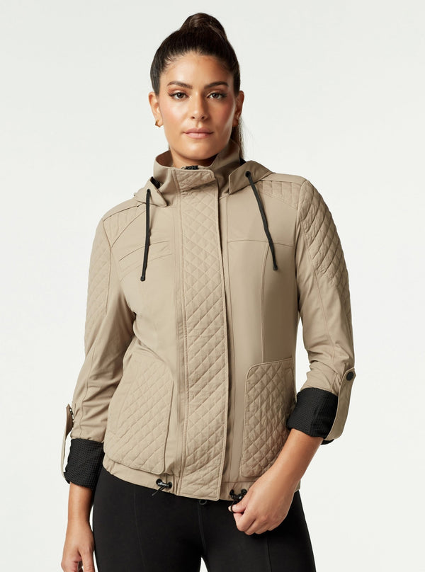 blanc noir Mastermind Quilted Bomber FINAL SALE GREIGE