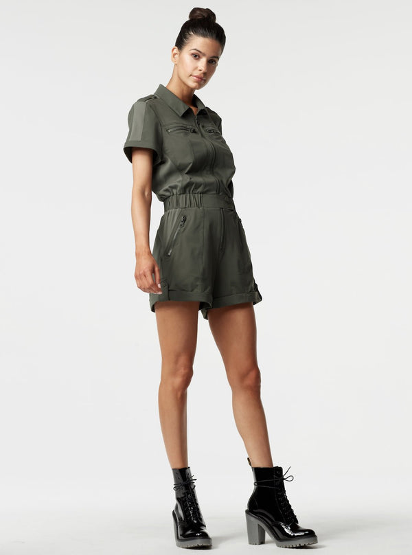 Blanc Noir Mastermind Romper - Rifle Green - FINAL SALE RIFLE GREEN