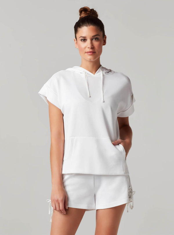 Blanc Noir MESH BACK PULLOVER HOODIE - FINAL SALE White