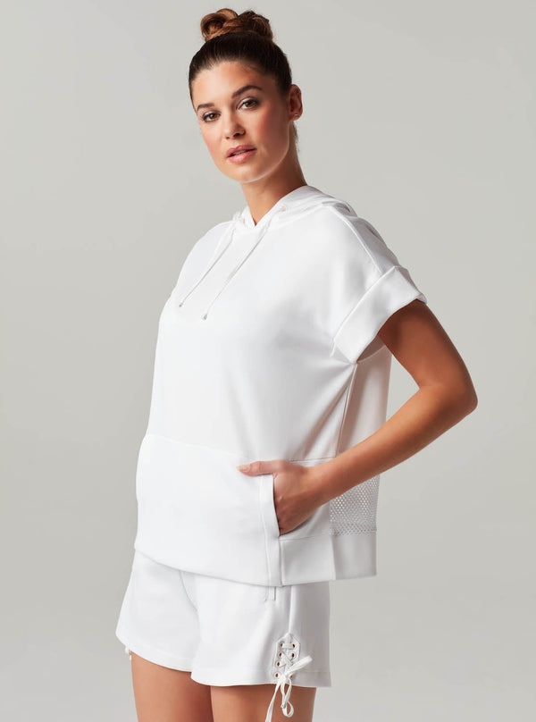 Blanc Noir MESH BACK PULLOVER HOODIE - FINAL SALE White