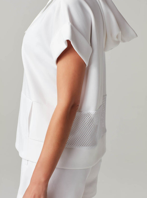 Blanc Noir MESH BACK PULLOVER HOODIE - FINAL SALE White