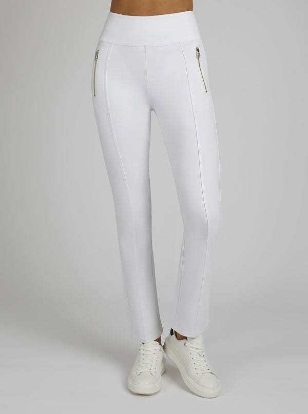 Blanc Noir New Kendal Straight Leg Pant Gold Trims Optic White