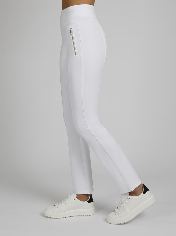 blanc noir New Kendal Straight Leg Pant Gold Trims Optic White