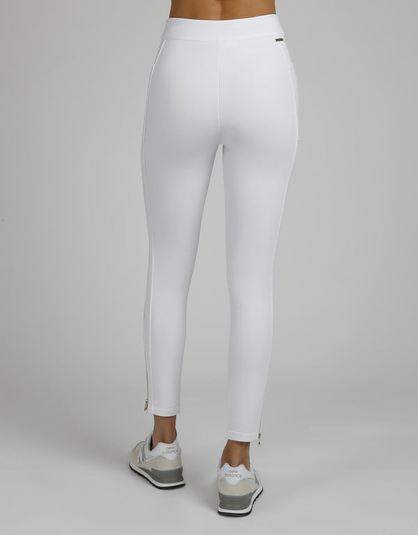 Blanc Noir New Racing Legging Gold Trims Optic White