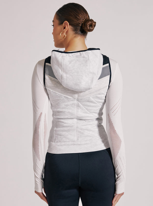 Blanc Noir PACKABLE MOTO VEST - FINAL SALE Ash Grey/ White/ Silver