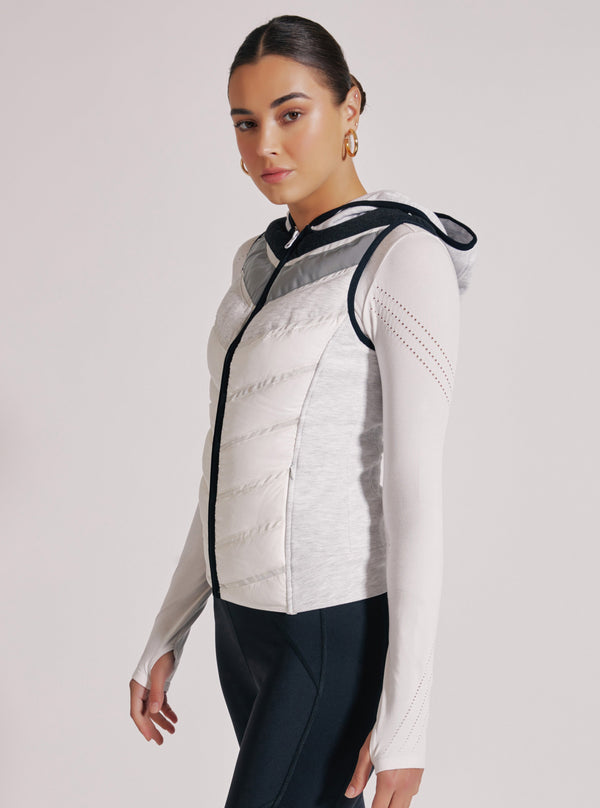 Blanc Noir PACKABLE MOTO VEST - FINAL SALE Ash Grey/ White/ Silver