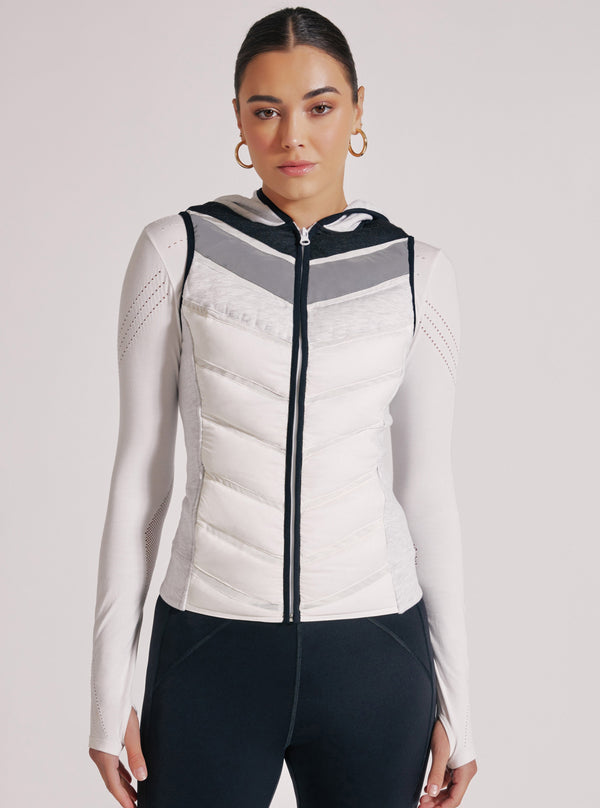 blanc noir PACKABLE MOTO VEST - FINAL SALE Ash Grey/ White/ Silver