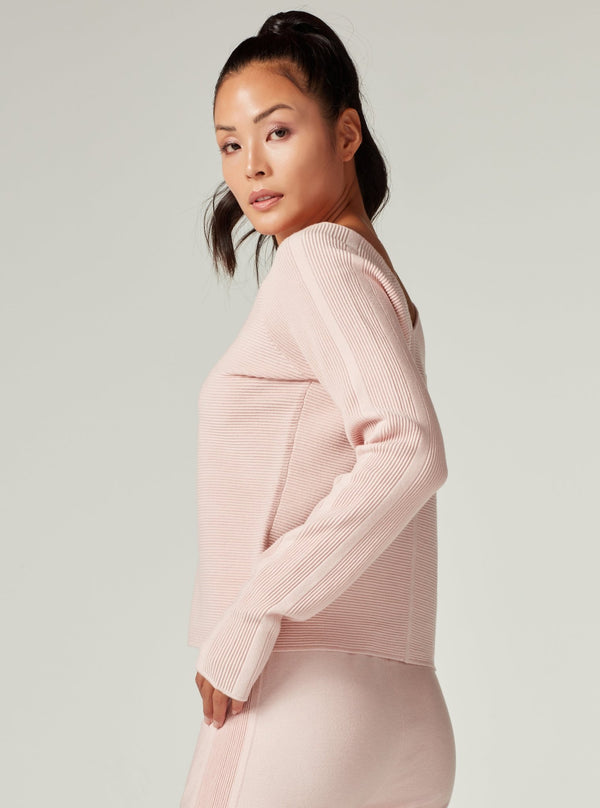 Blanc Noir Portola V Neck Sweater - Peach Whip - Final Sale PEACH WHIP