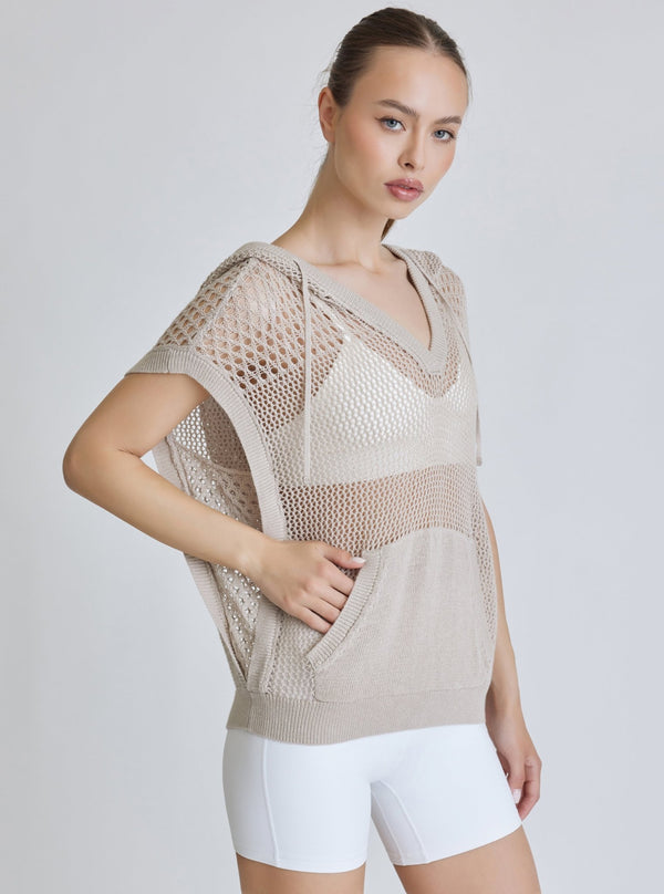 Blanc Noir PULLOVER SLEEVELESS HOODIE - FINAL SALE Pumice Stone