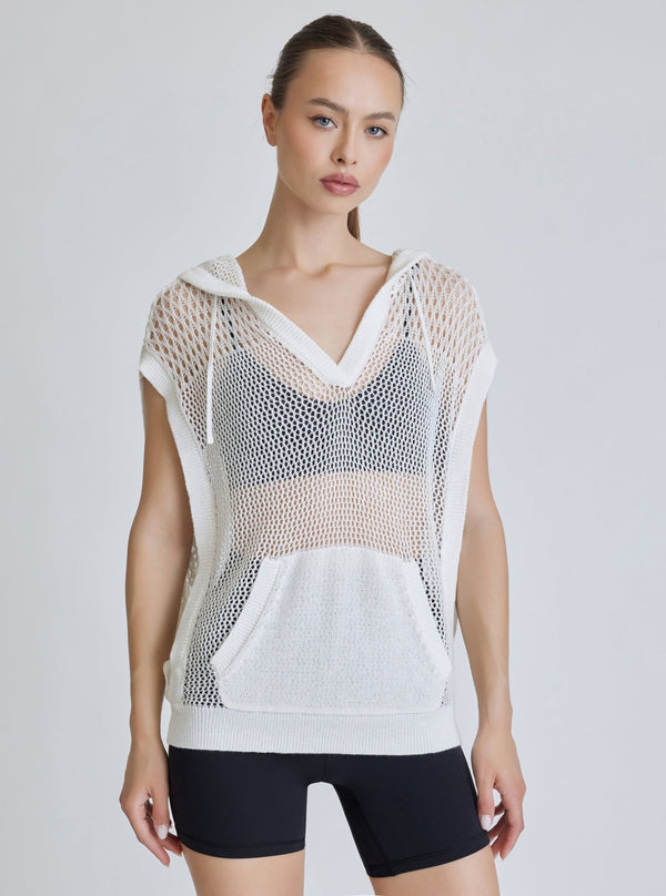 Blanc Noir PULLOVER SLEEVELESS HOODIE - FINAL SALE White
