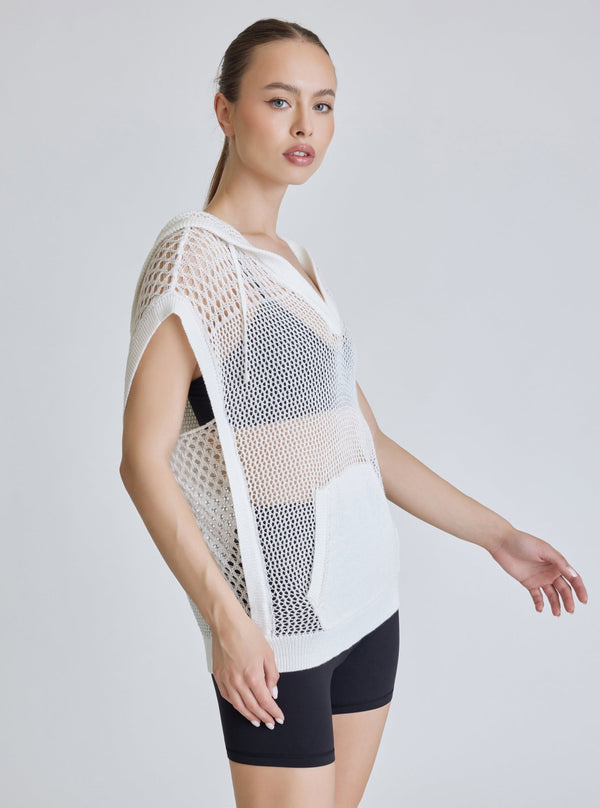 Blanc Noir PULLOVER SLEEVELESS HOODIE - FINAL SALE White