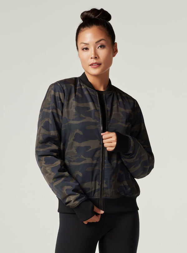 blanc noir REVERSIBLE BOMBER JACKET Camo/Black - FINAL SALE Camo/Black
