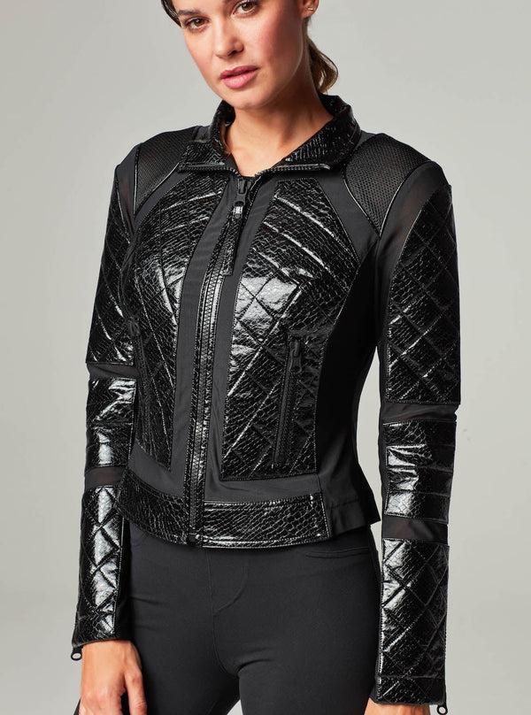 Blanc Noir SNAKE MOTO JACKET Black/Black Black Snake