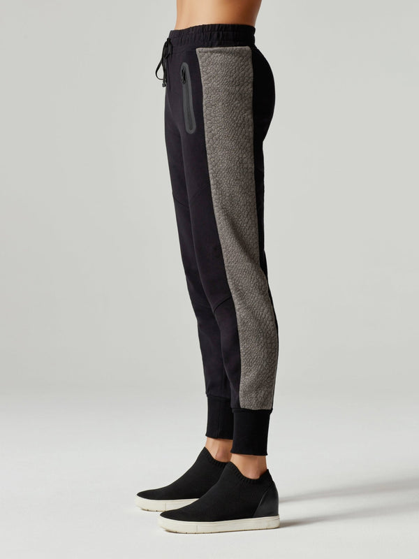Blanc Noir Snake Panel Jacquard Jogger - Black/Char Black/Heather Grey