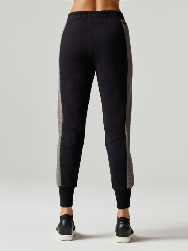 Blanc Noir Snake Panel Jacquard Jogger - Black/Char Black/Heather Grey