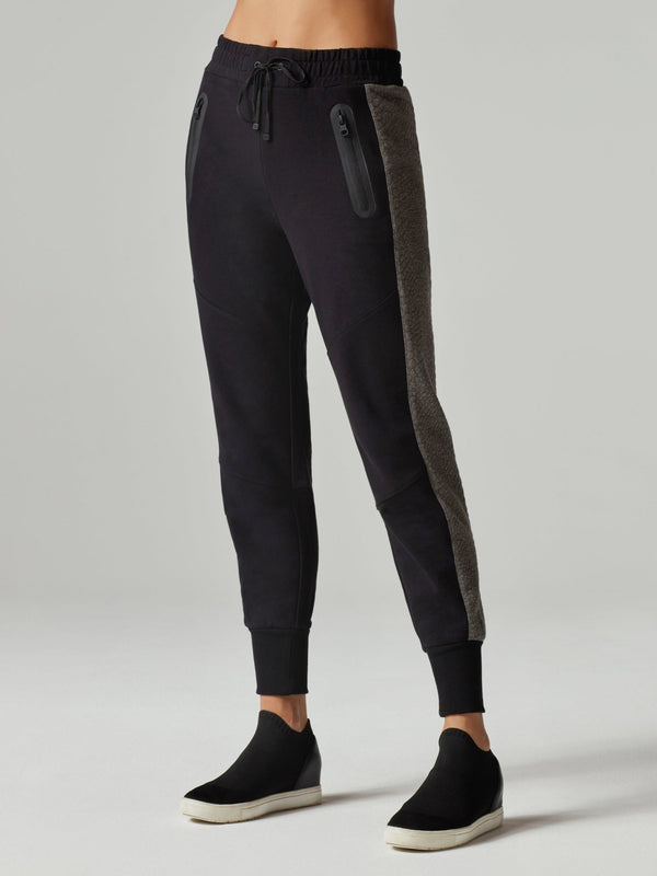 blanc noir Snake Panel Jacquard Jogger - Black/Char Black/Heather Grey