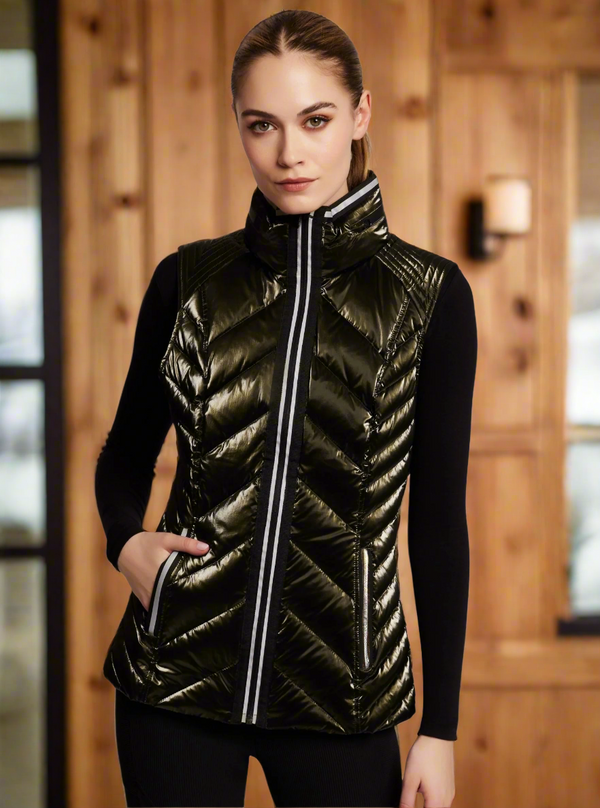 blanc noir Super Hero Vest With Reflective Trim Dark Forest