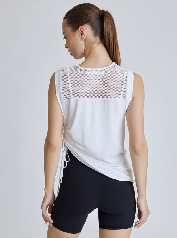 Blanc Noir Tao Side Ruched Tunic - White - FINAL SALE WHITE