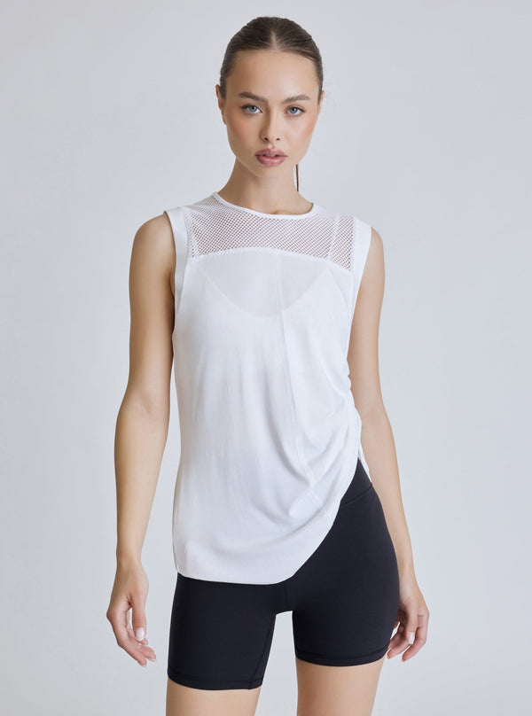 Blanc Noir Tao Side Ruched Tunic - White - FINAL SALE WHITE