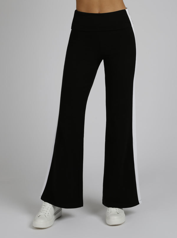 Blanc Noir Tara Wide Leg Lounge Pant LT Heather Grey / Optic White
