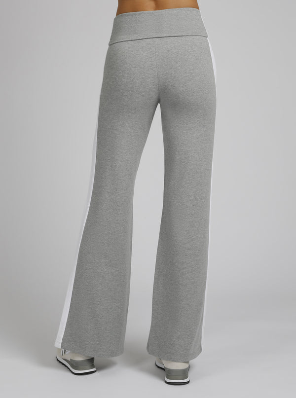 Blanc Noir Tara Wide Leg Lounge Pant LT Heather Grey / Optic White