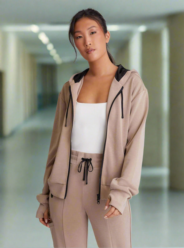 Blanc Noir Travel Twin: Brooke Reflective Hoodie Portabella