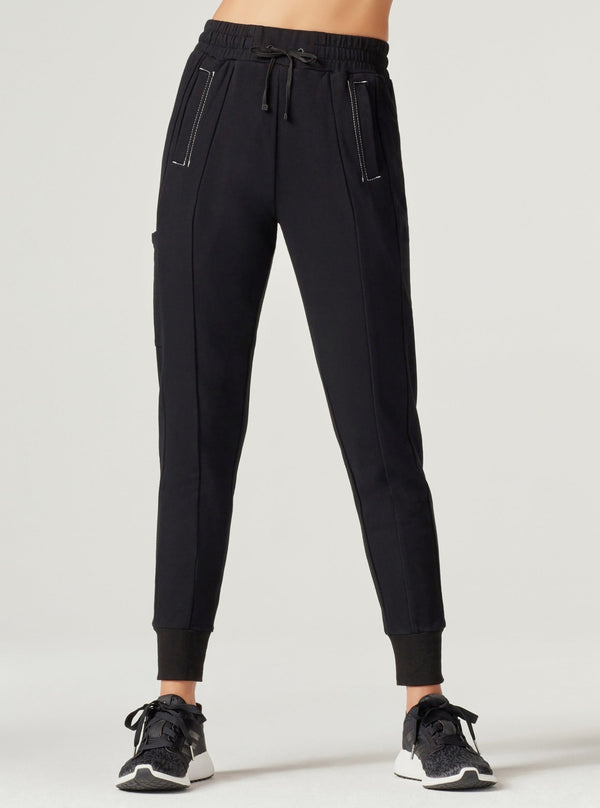Blanc Noir Yolo Contrast Stitch Jogger - Black - FINAL SALE Black