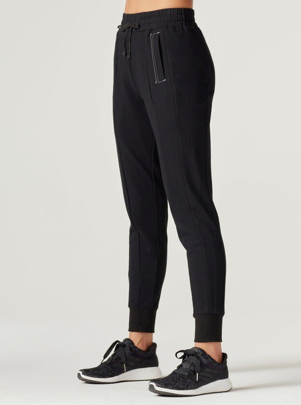 blanc noir Yolo Contrast Stitch Jogger - Black - FINAL SALE Black