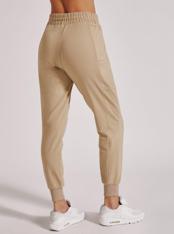 Blanc Noir Yolo Contrast Stitch Jogger - Irish Cream Irish Cream