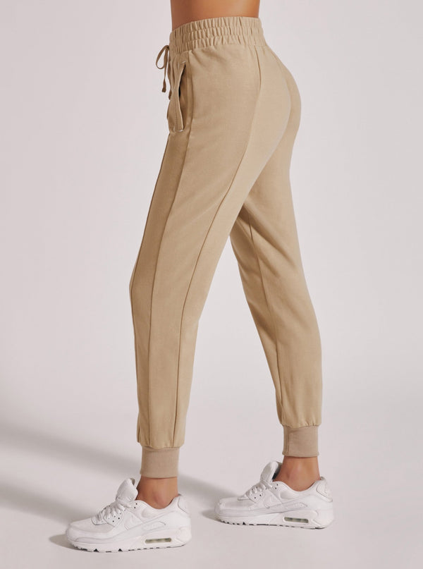 Blanc Noir Yolo Contrast Stitch Jogger - Irish Cream Irish Cream