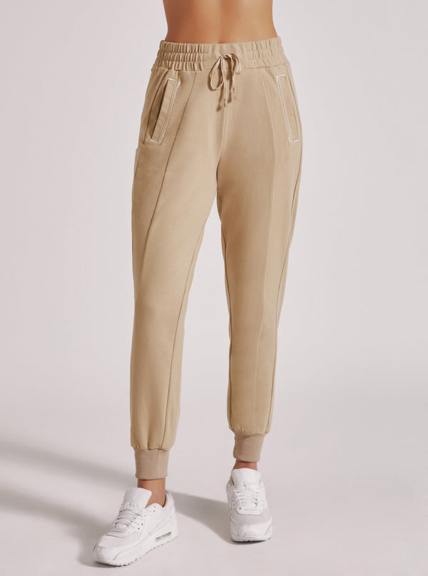 blanc noir Yolo Contrast Stitch Jogger - Irish Cream Irish Cream