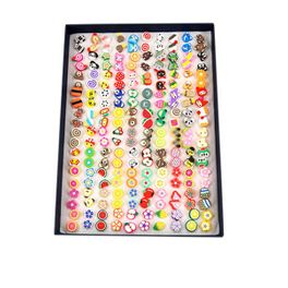 blancho bedding 100 Pairs of Animal Fruit Cute Fashion Girls and Lady Ear Stud Earrings