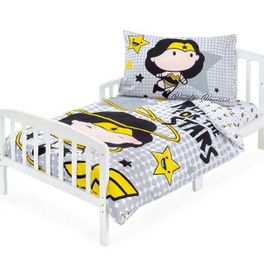 blancho bedding 3-Piece Disney Gray White Superhero Wonder Woman Toddler Bedding Set