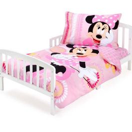 blancho bedding 3-Piece Disney Pink Minnie Mouse Toddler Bedding Set