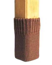 blancho bedding 32 PCS Floor Protectors Furniture Knit Socks Chair Table Legs Anti Skid Chair Socks Pads(Brown)